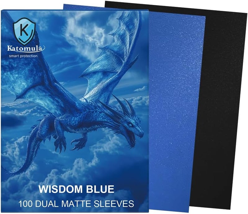 Katomula Wisdom Blue Dual Matte Card Sleeves, Card Sleeves for MTG, Standard Card Sleeve for PKM, Flesh & Blood - Image 2